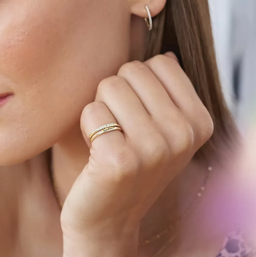 Engraved Thin Name Ring