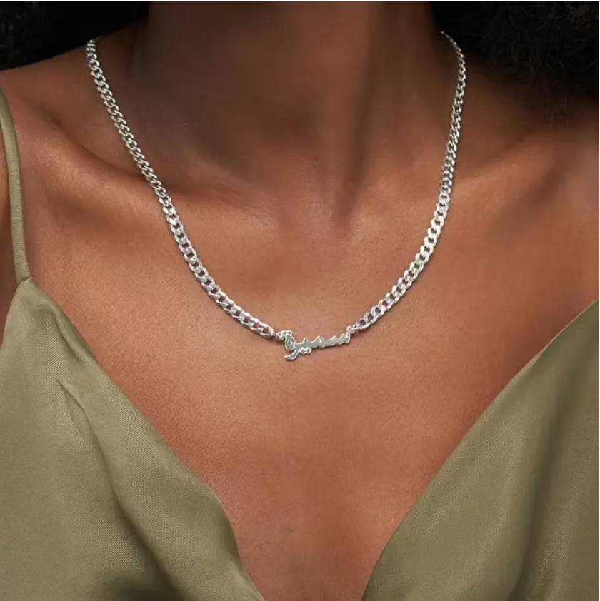 Arabic Name Thick Chain Necklace