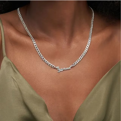 Arabic Name Thick Chain Necklace
