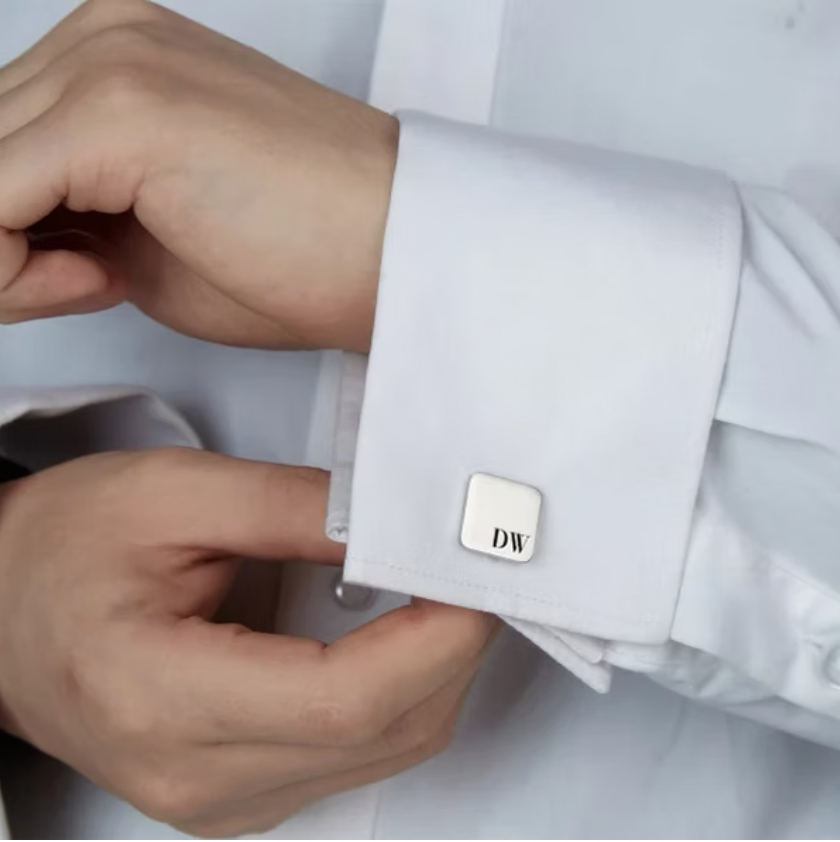 Engraved Square Shape Cufflink