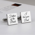 Engraved Square Shape Cufflink