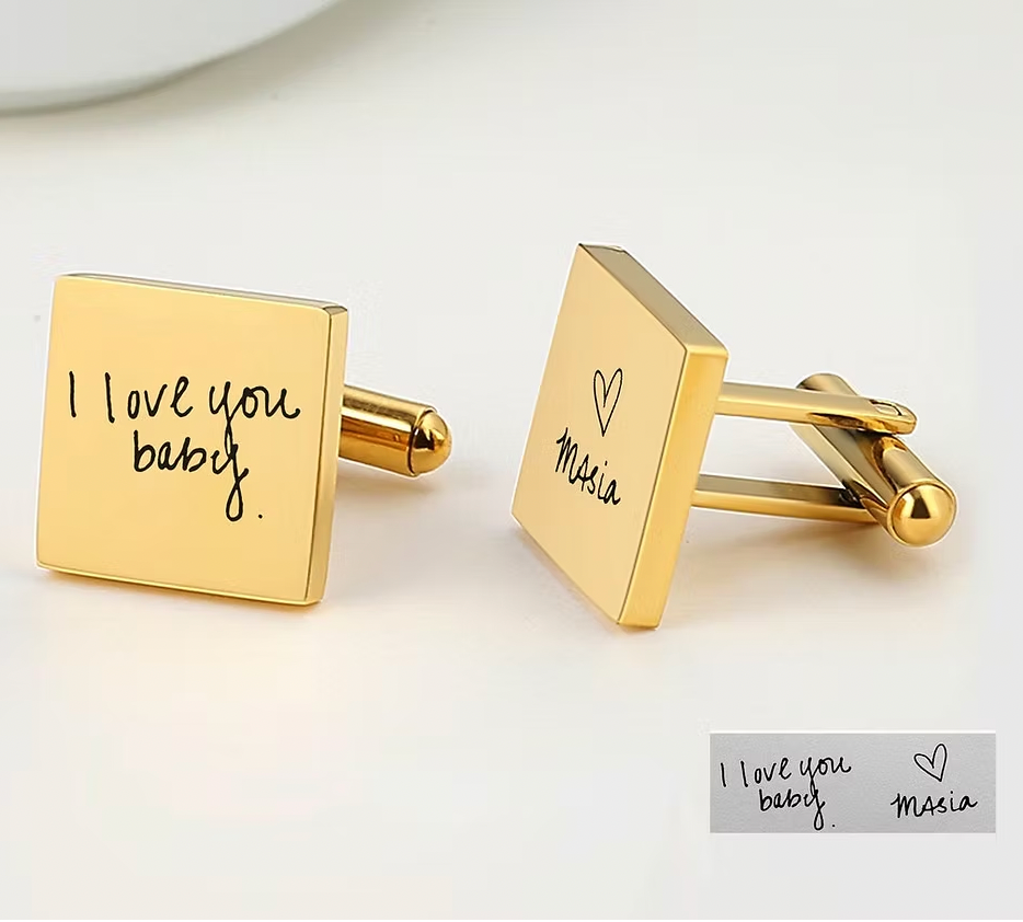 Engraved Square Shape Cufflink