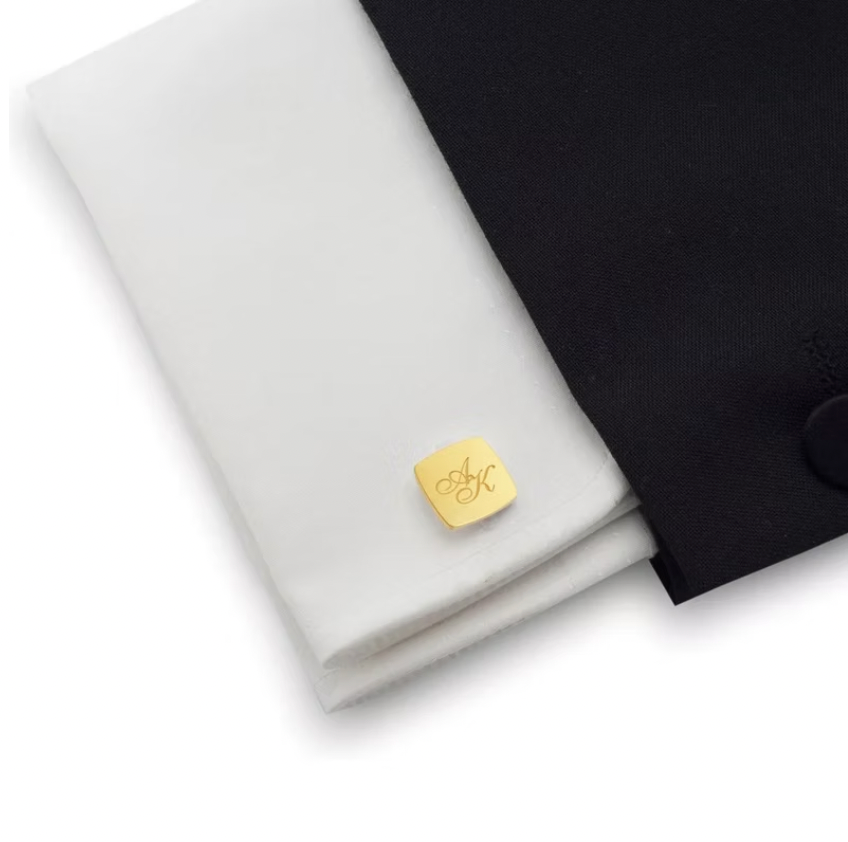 Engraved Square Shape Cufflink