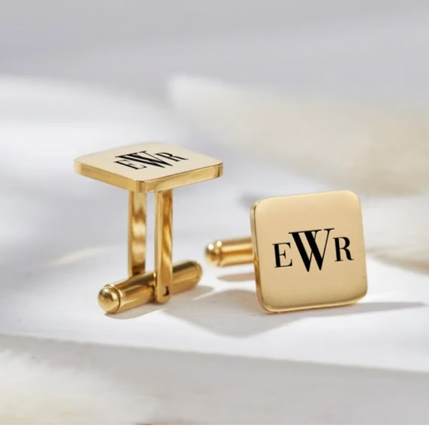 Engraved Square Shape Cufflink