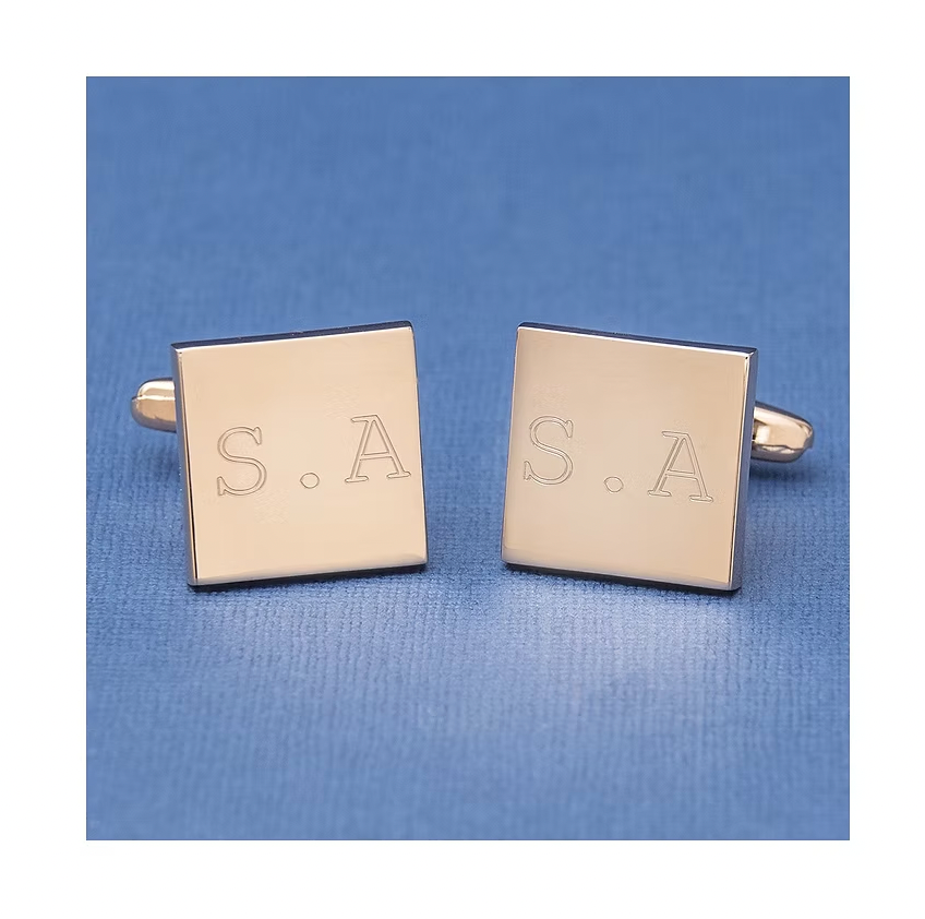 Engraved Square Shape Cufflink