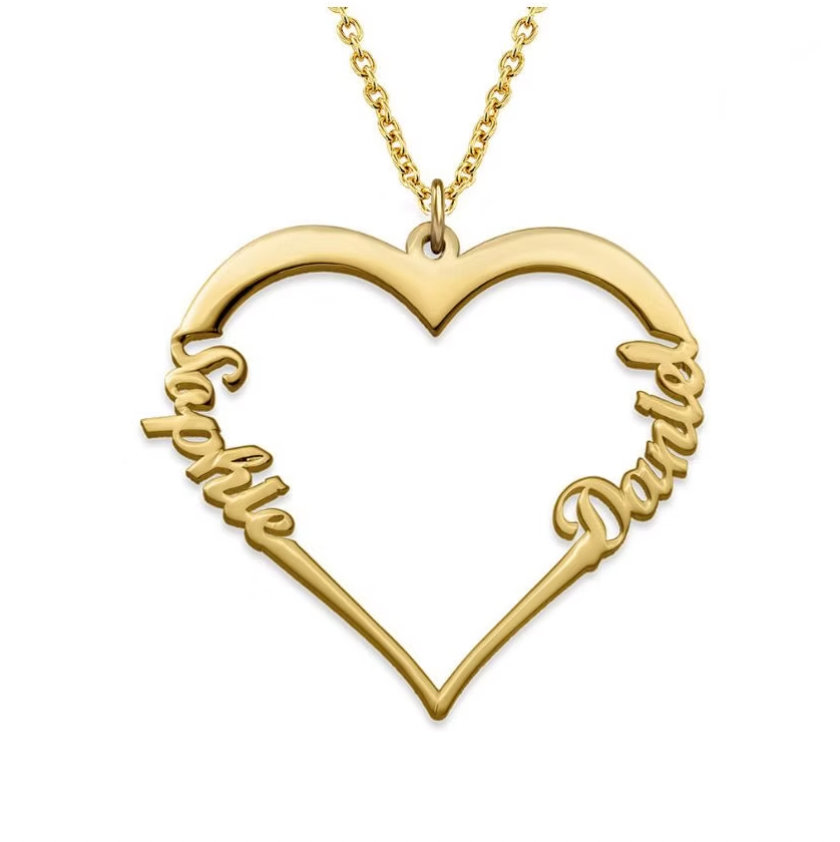 Couple Name Heart Necklace