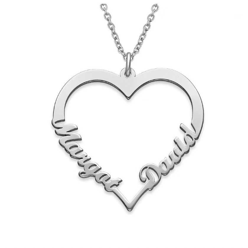 Couple Name Heart Necklace