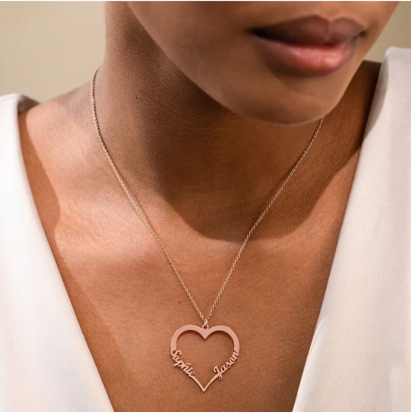 Couple Name Heart Necklace