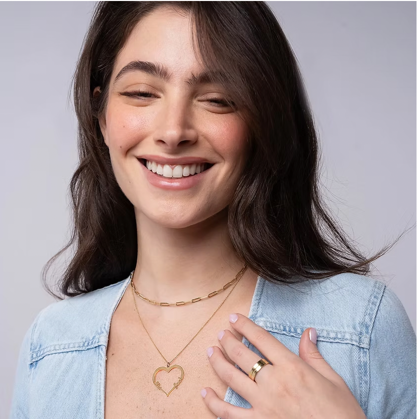 Couple Name Heart Necklace