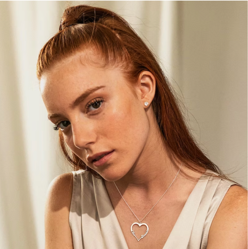 Couple Name Heart Necklace