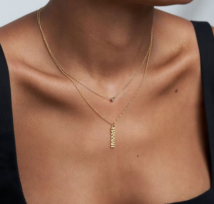 Vertical Name Necklace