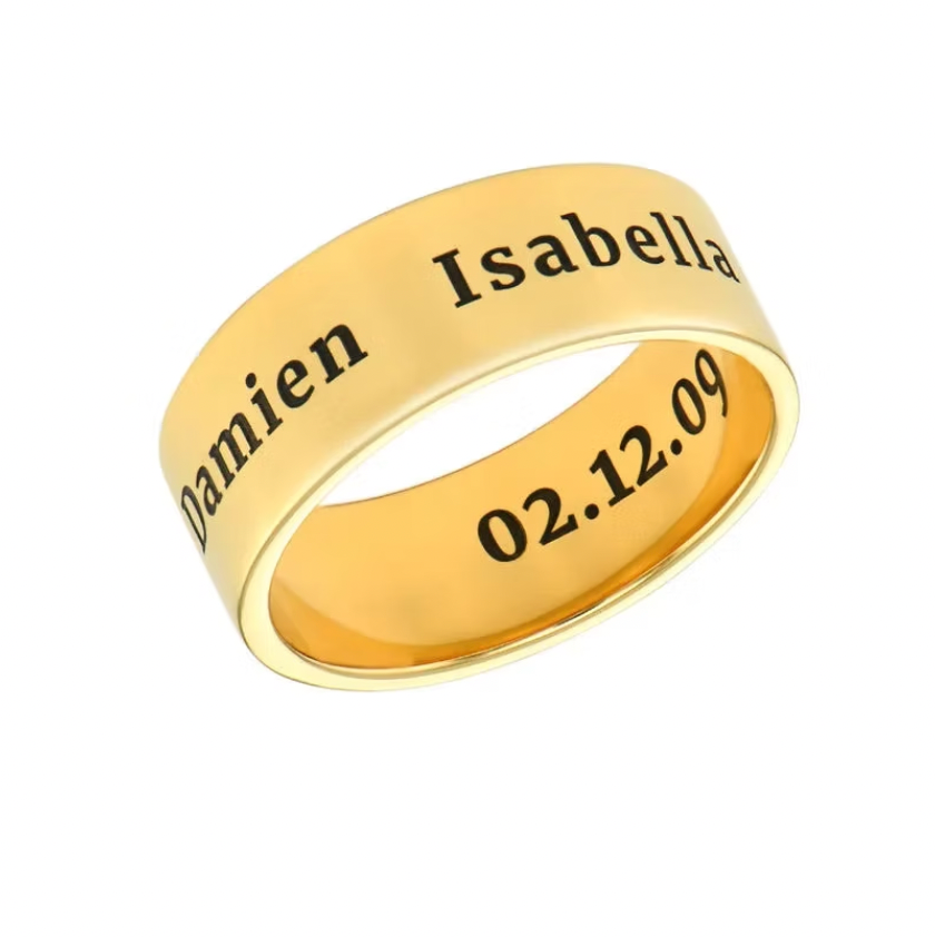 Wide Engraved Band Ring