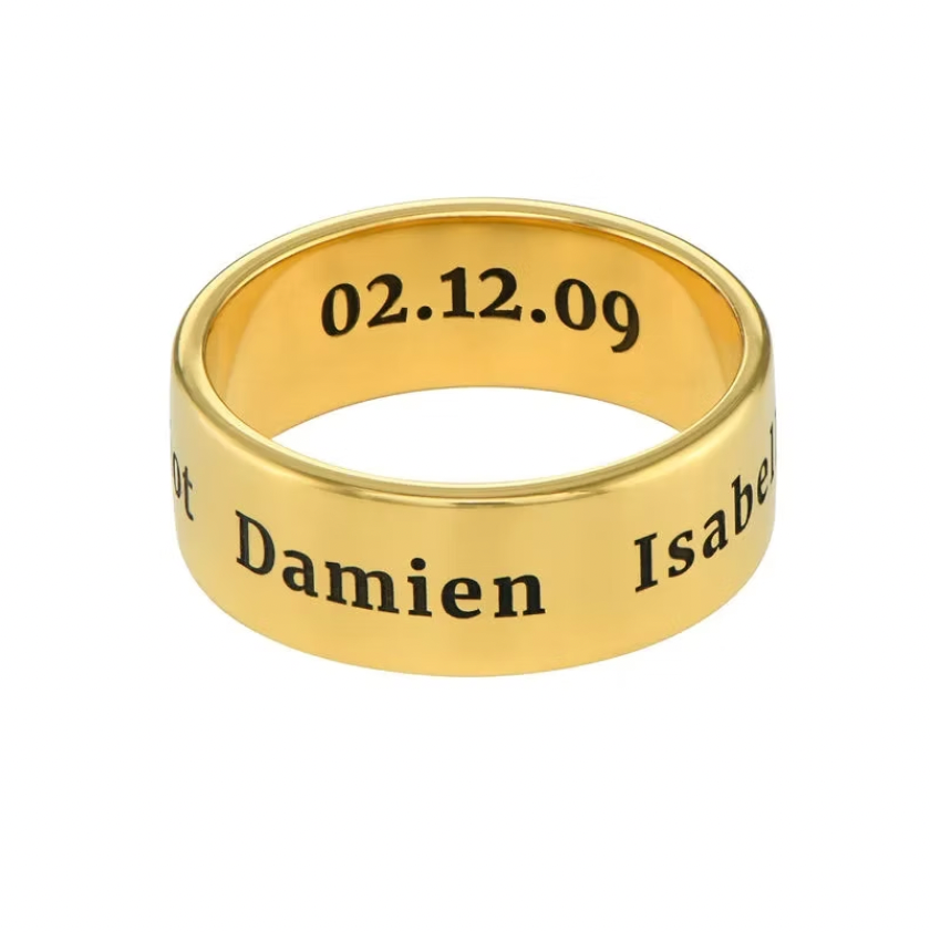 Wide Engraved Band Ring
