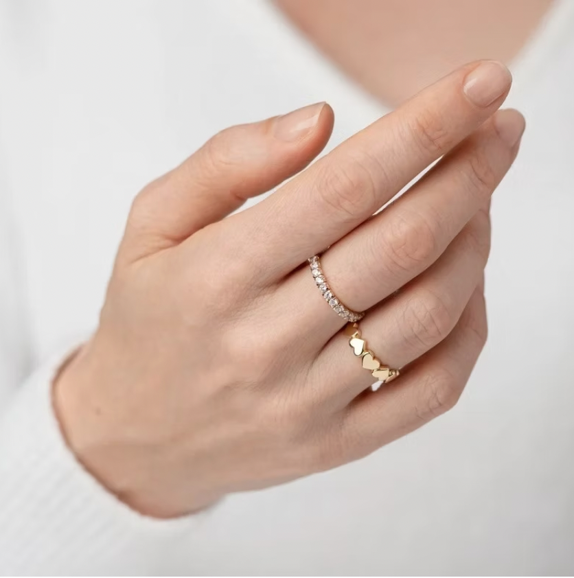 Tiny Heart Stackable Ring