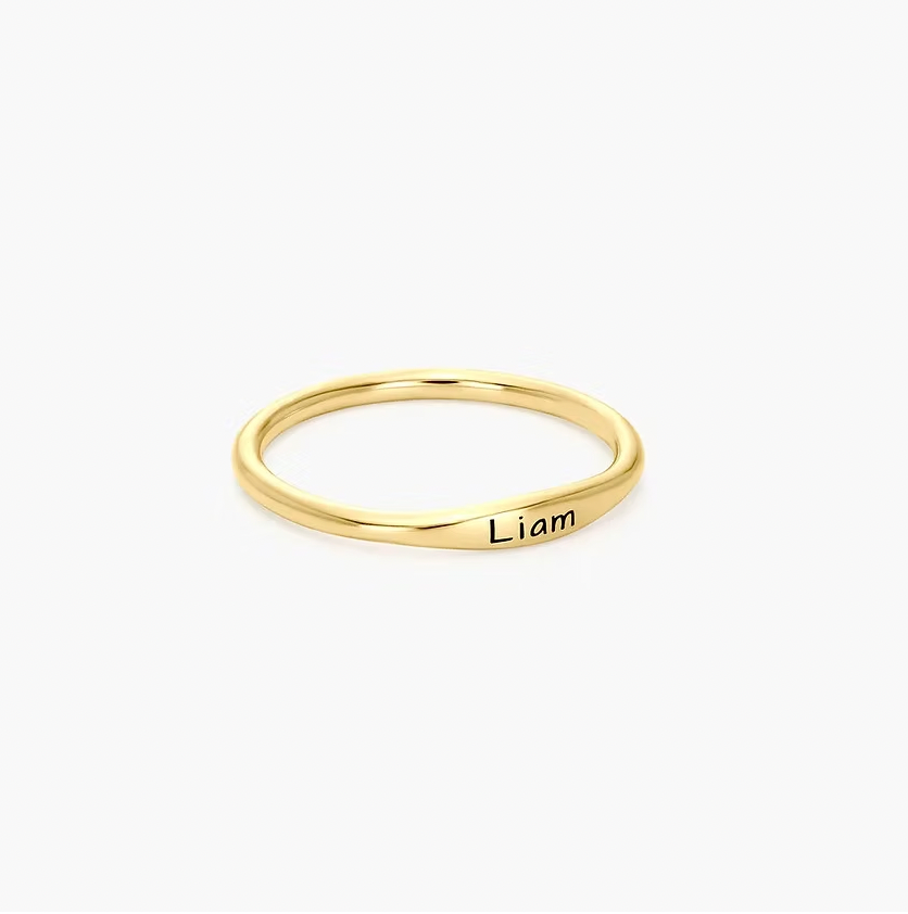 Engraved Thin Name Ring