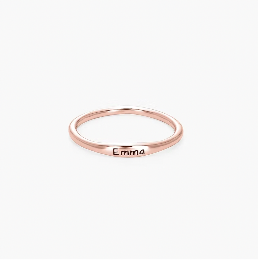 Engraved Thin Name Ring