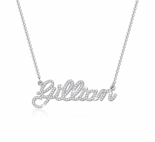 Silver necklace pendant. Crystal Name Necklace. gold. silver. rose gold. plated. gold. silver. rose gold. plated 18k solid sterling silver. makana jewellery jewelry