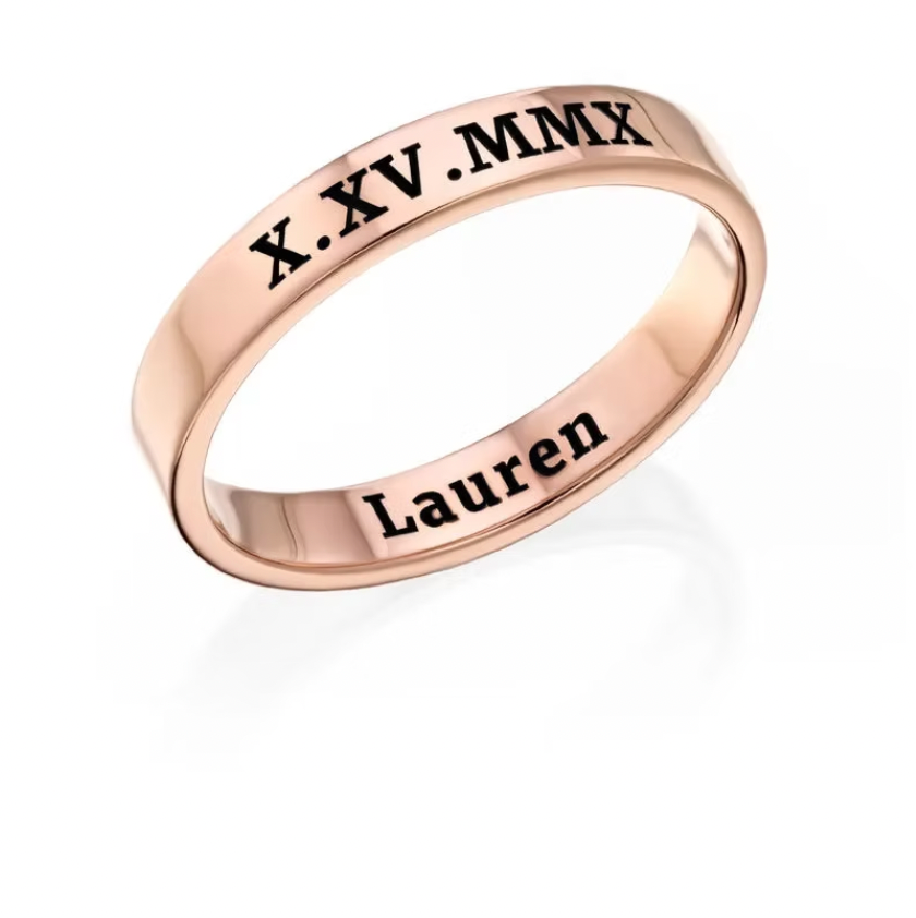 Engraved Thin Band Ring