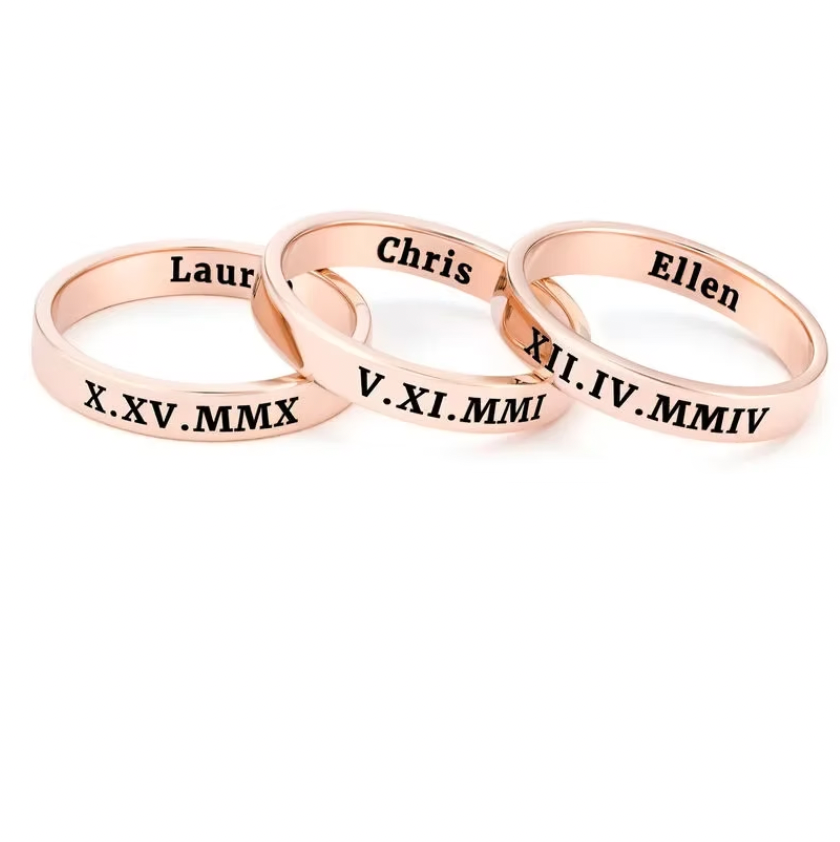 Engraved Thin Band Ring