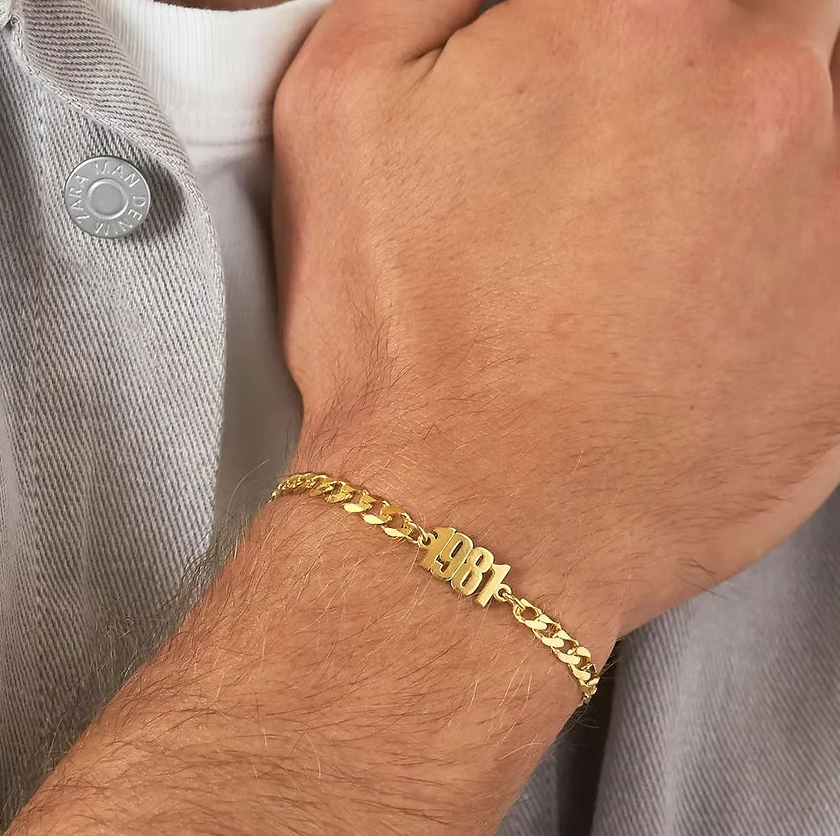 Thick Chain Name Bracelet in Sterling Silver