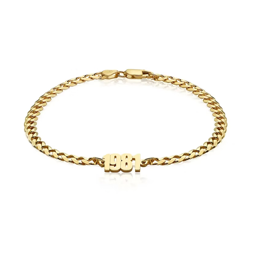 Thick Chain Name Bracelet in Sterling Silver