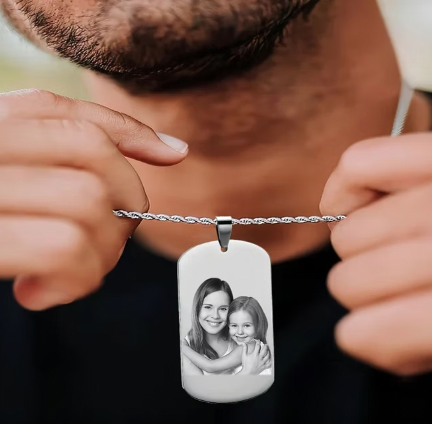 Dog Tag Picture Necklace