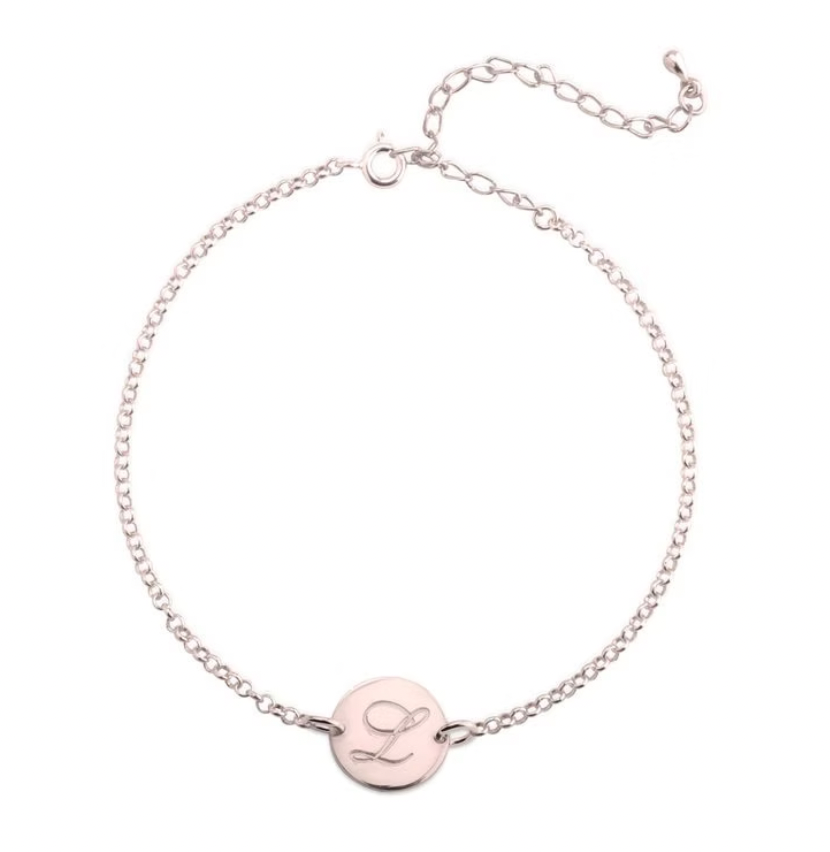 Engraved Initial Anklet