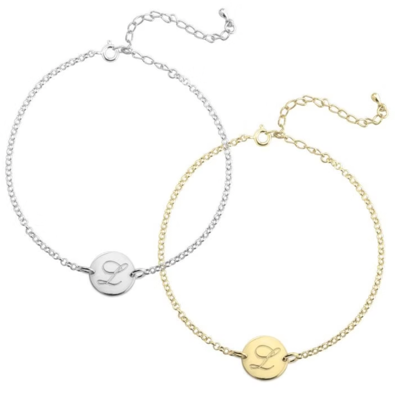 Engraved Initial Anklet