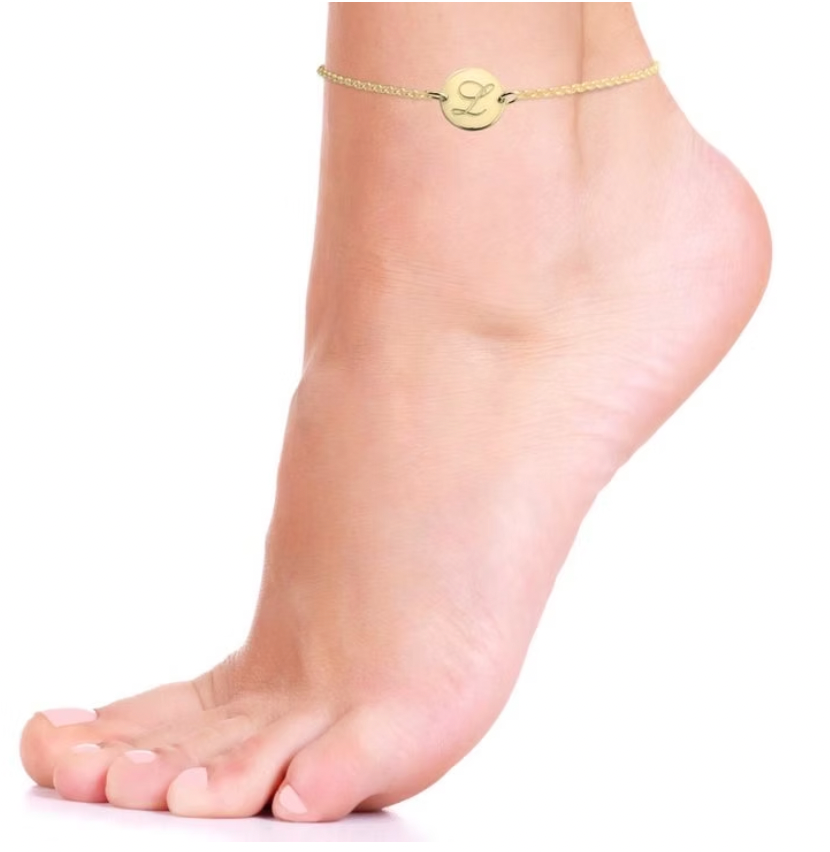 Engraved Initial Anklet