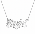 Silver necklace with a heart Silver necklace with heart design.  Name Necklace with Heart. gold. silver. white gold. rose gold. plated. gold. silver. rose gold. plated 18k solid sterling silver. makana jewellery jewelry