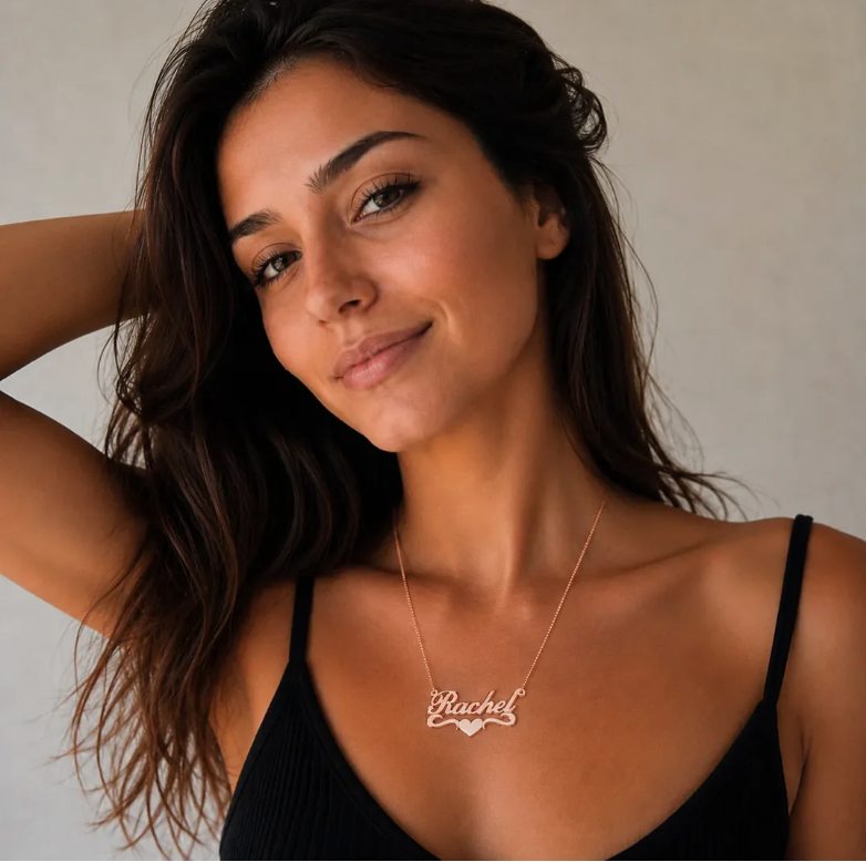 Name Necklace with Heart