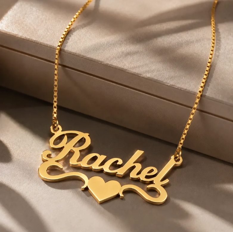 Name Necklace with Heart