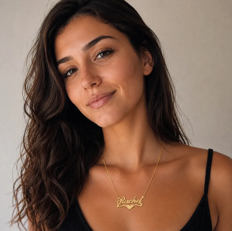 Name Necklace with Heart