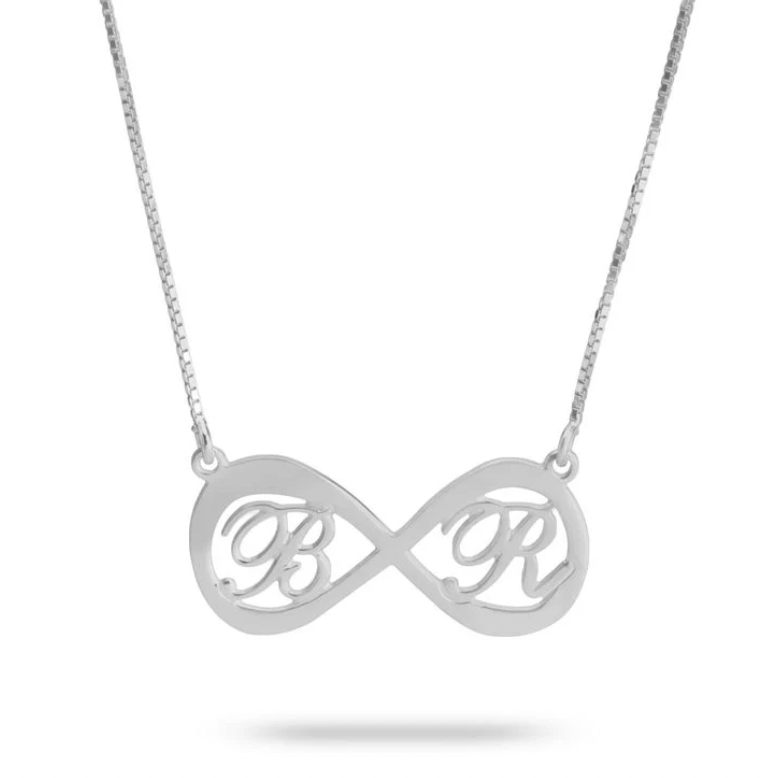 Infinity necklace with two letters