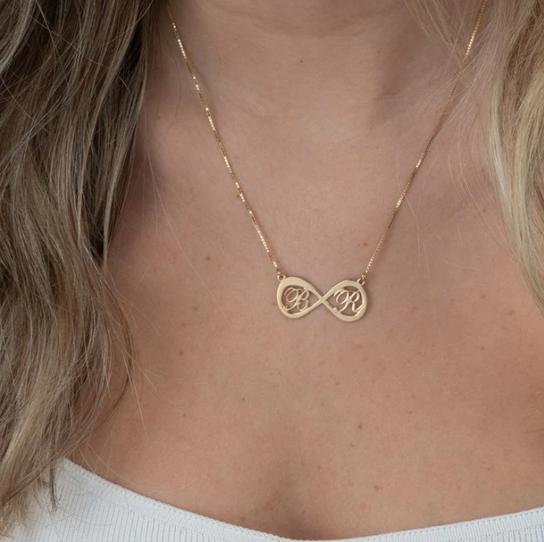 Infinity necklace with two letters
