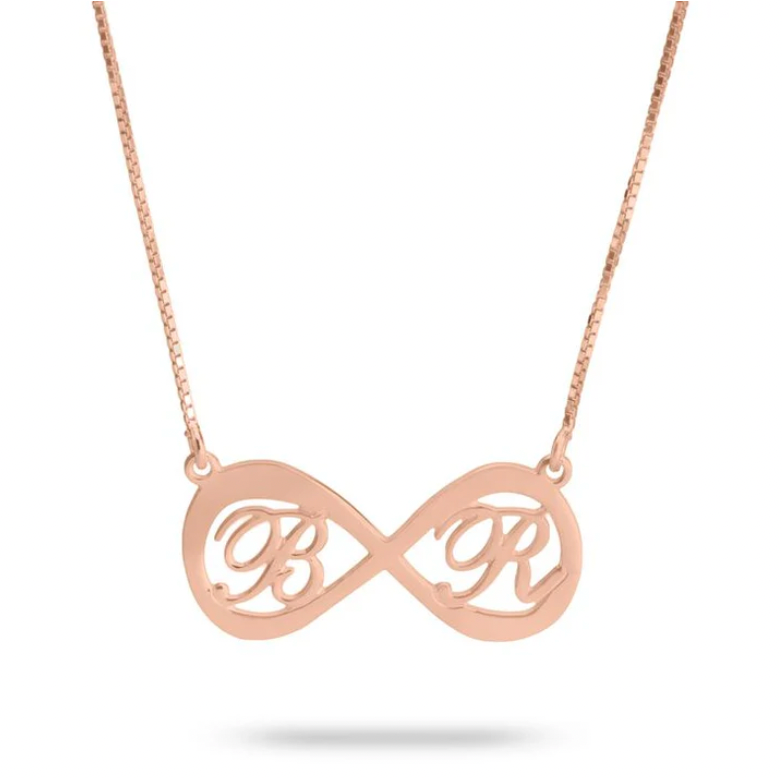 Infinity necklace with two letters