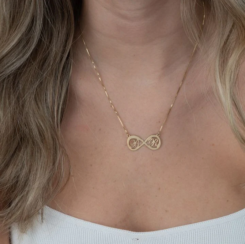 Infinity necklace with two letters