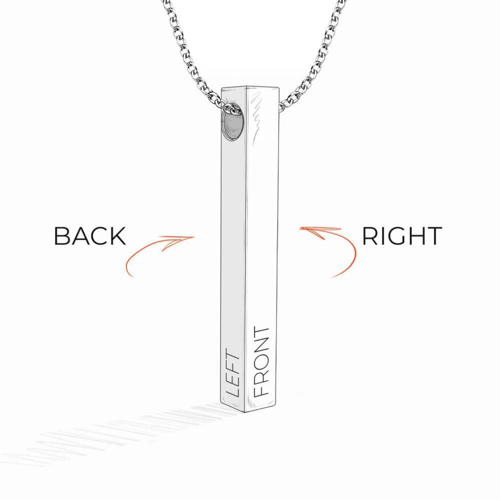 3d Birthstone Bar Necklace