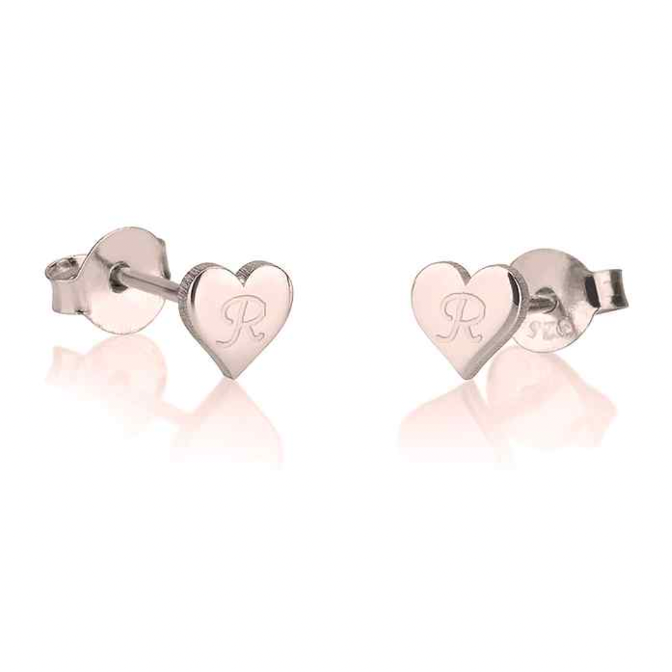 Heart Intial Studs