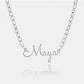 Name Necklace with Tennis Chain