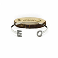 Two-Initial Stone Bangle, gold plated, sterling silver 925, rose gold plated, imitation jewellery, Makana Jewellery, 18k, jewelry