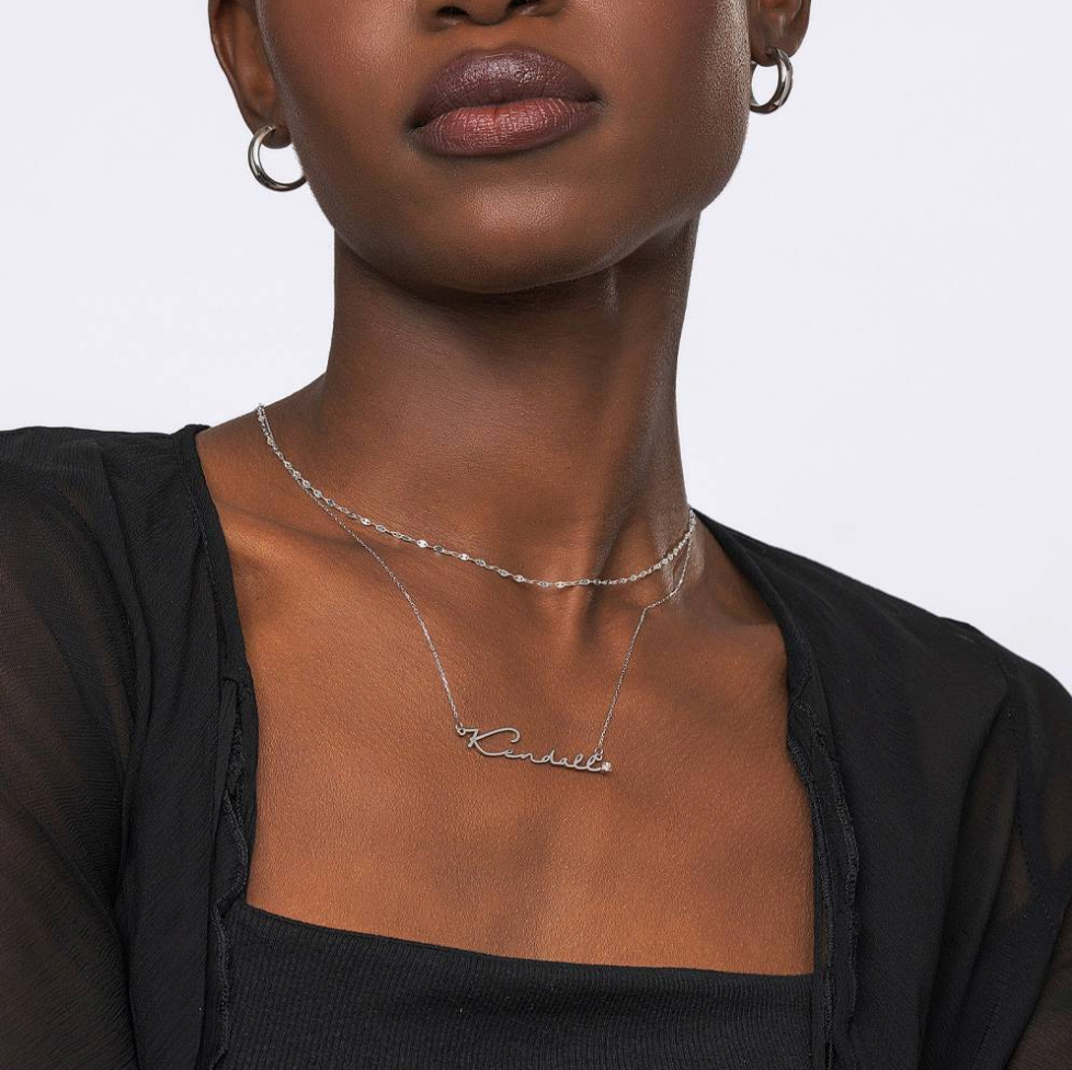 Signature Style Name Necklace with Diamond