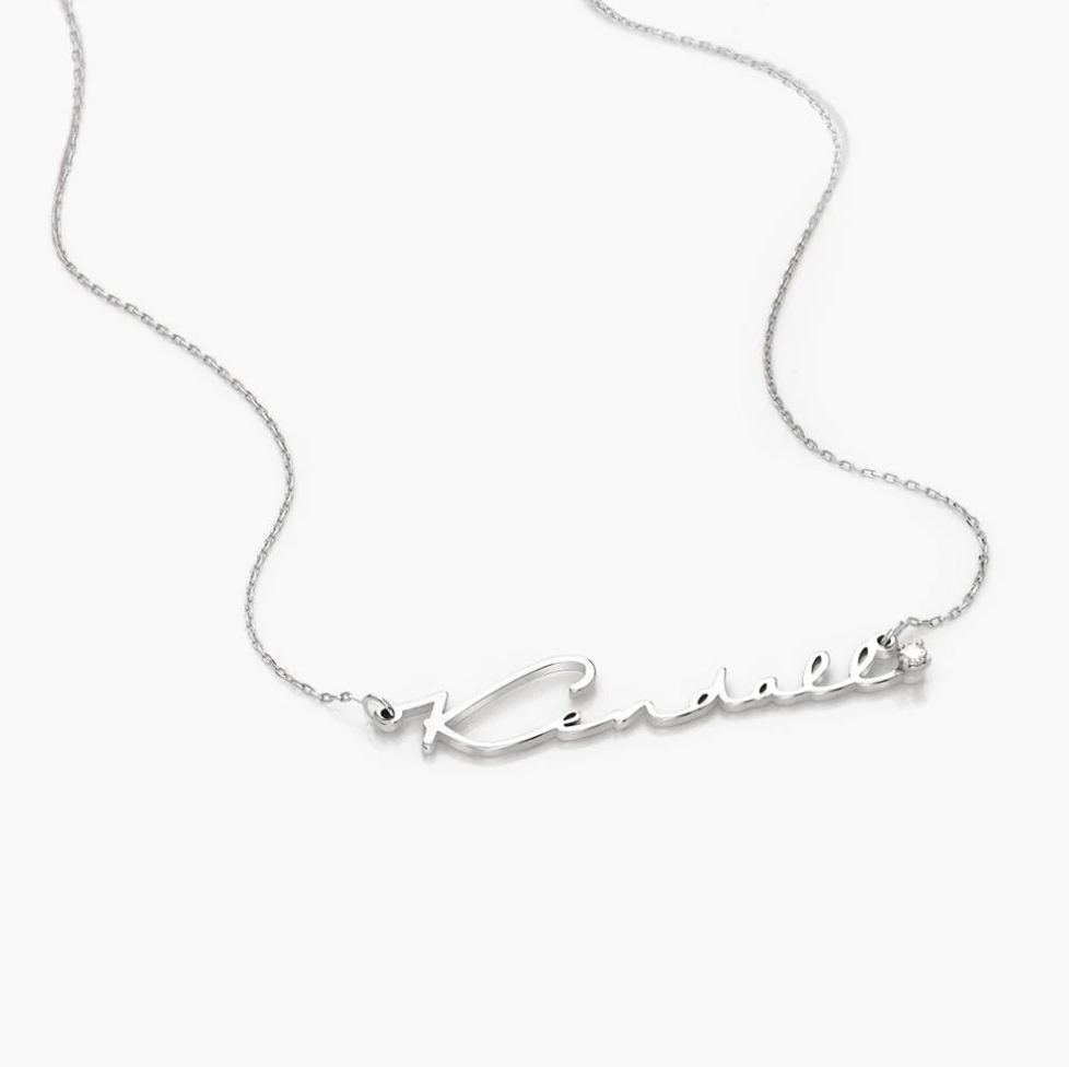 Signature Style Name Necklace with Diamond