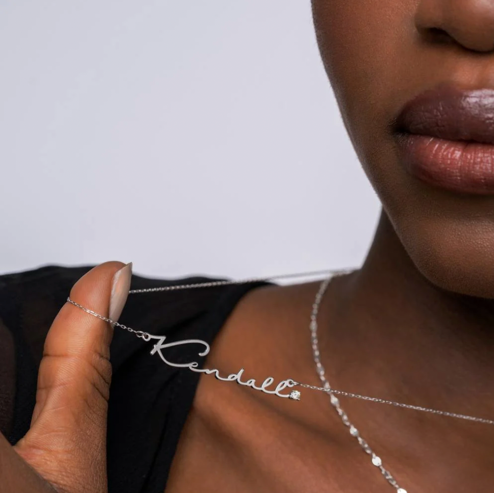 Signature Style Name Necklace with Diamond