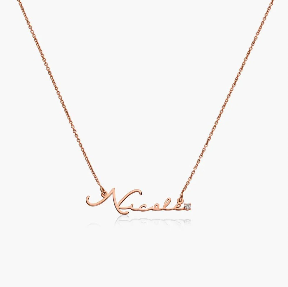 Signature Style Name Necklace with Diamond