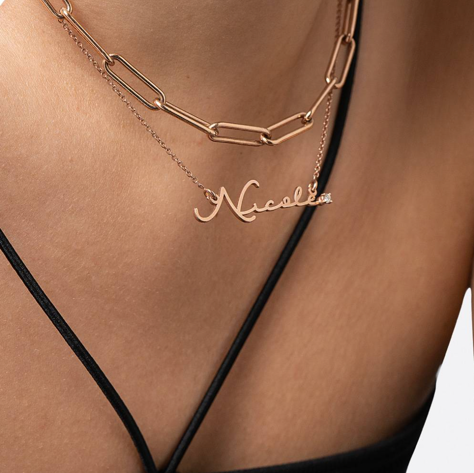 Signature Style Name Necklace with Diamond