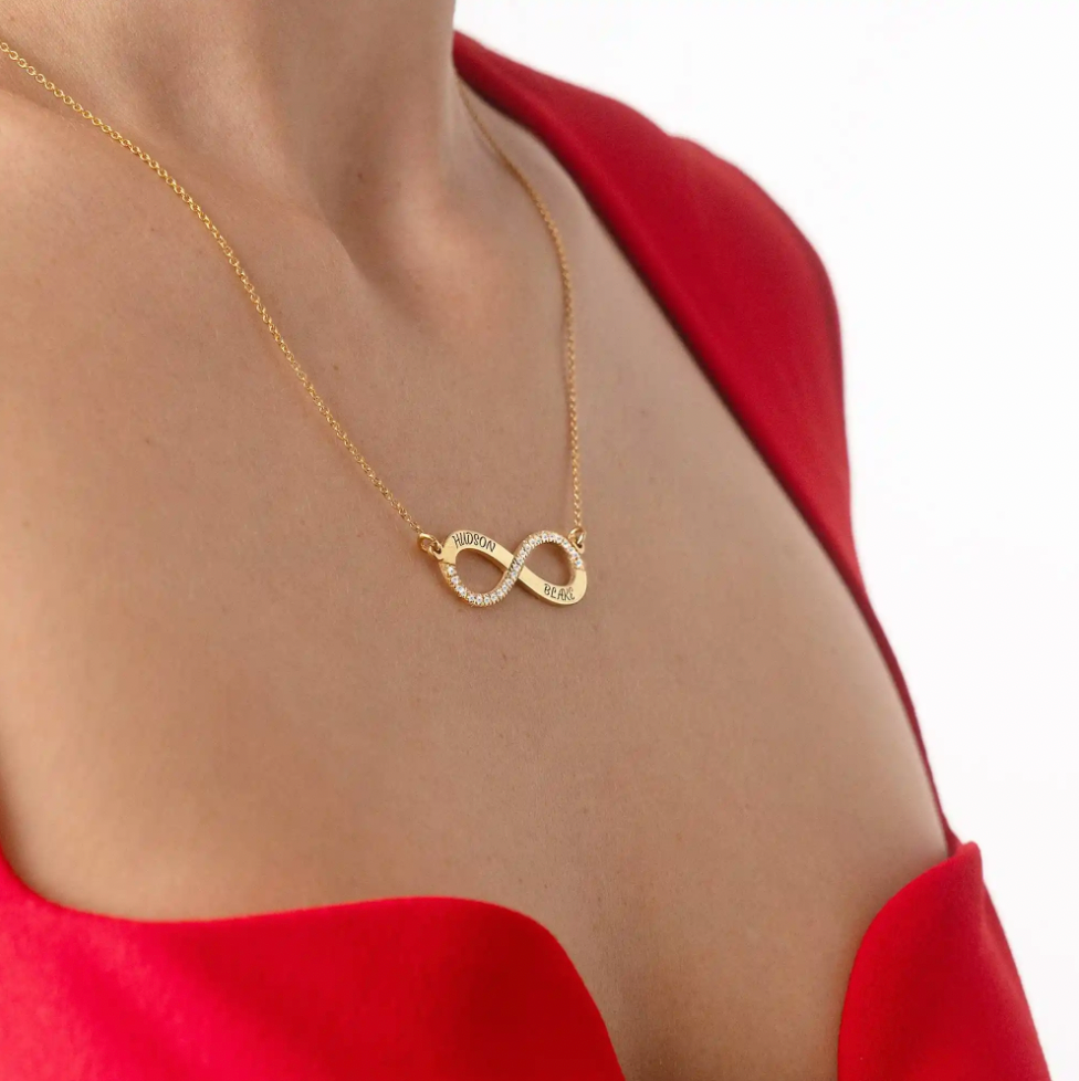 Endless Infinity Name Necklace with Diamond