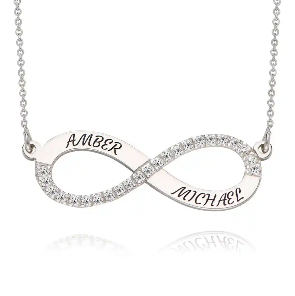 Endless Infinity Name Necklace with Diamond