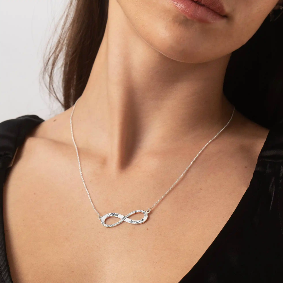 Endless Infinity Name Necklace with Diamond