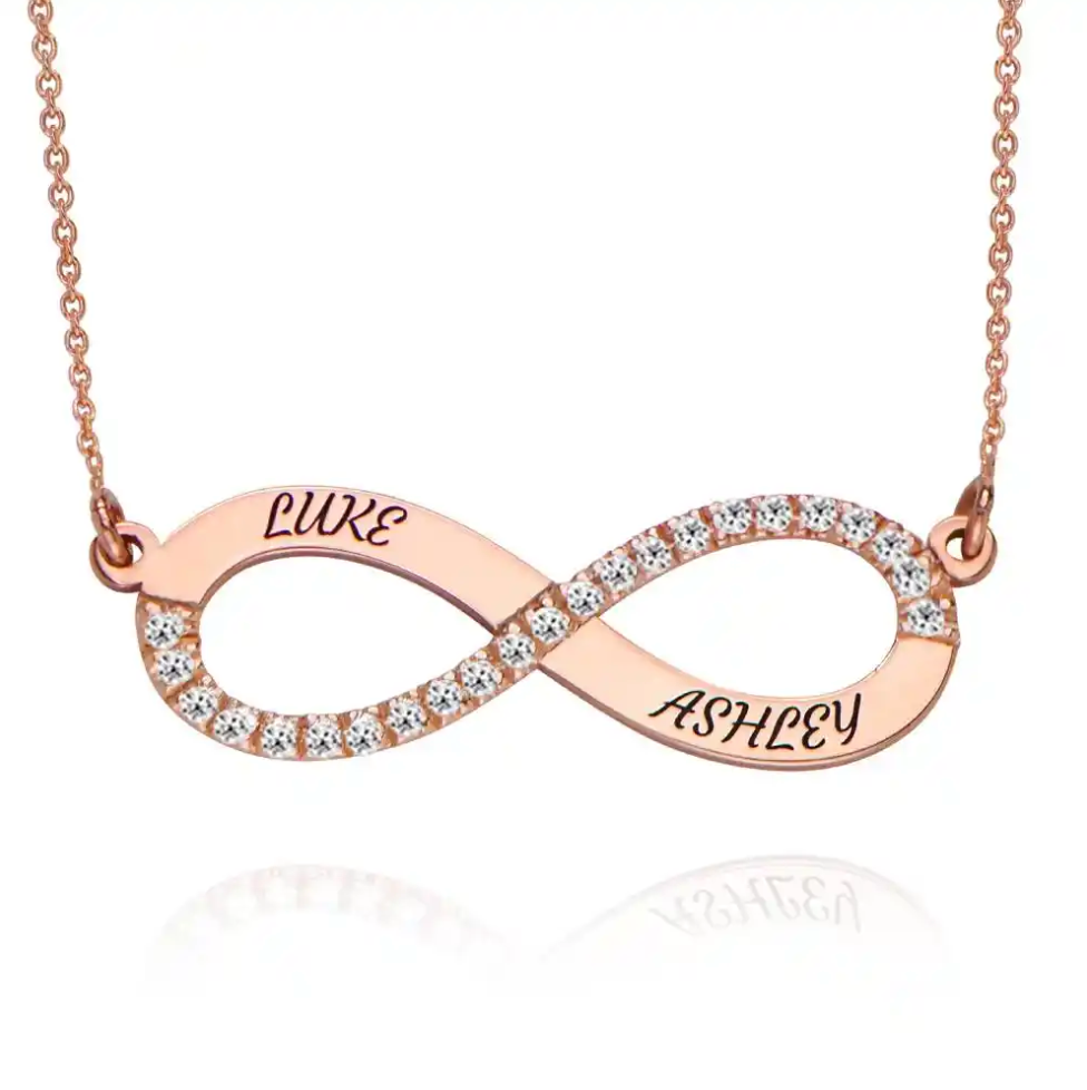 Endless Infinity Name Necklace with Diamond